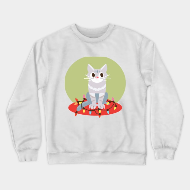 Christmas cartoon cat! Crewneck Sweatshirt by GenerativeCreations